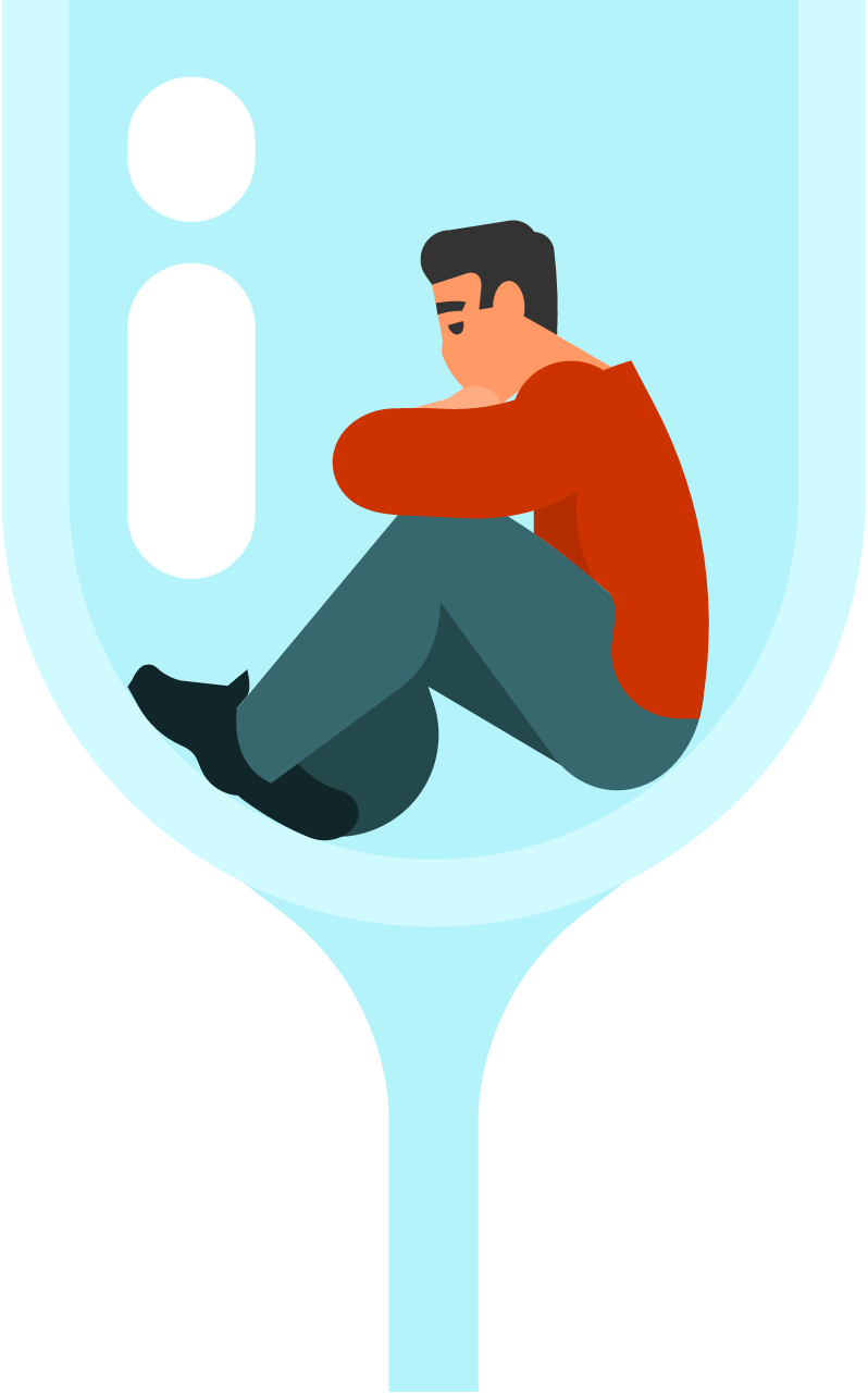 Struggling Man with Alcohol Dependency