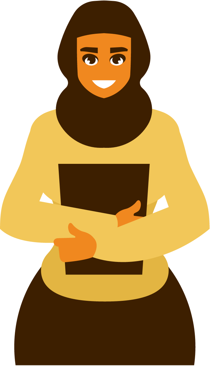 Student in Hijab with Study Material