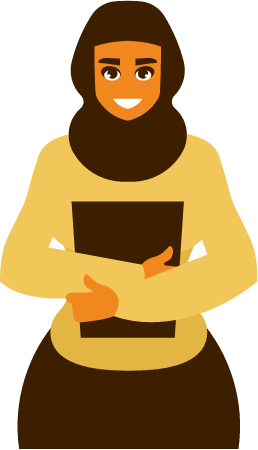 Student in Hijab with Study Material
