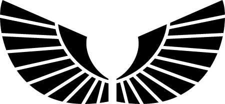 Stylized Monochrome Wings Logo