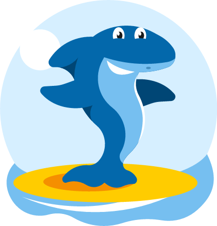 Surfing Shark Enjoying Waves