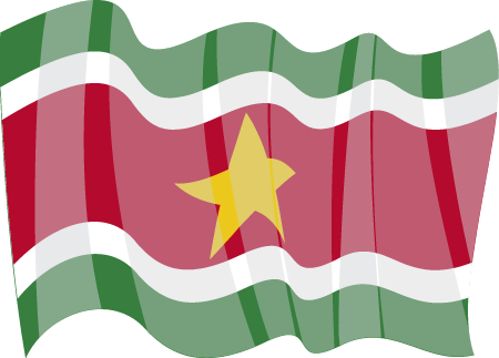 Suriname National Flag Waving Gracefully