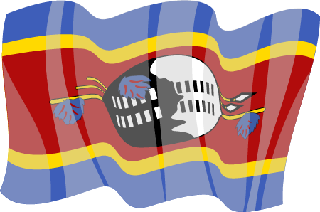 Swaziland National Flag Waving Gracefully
