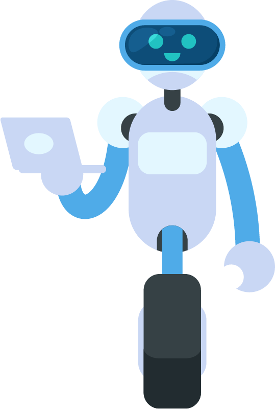 Technologically Advanced Robot with Laptop
