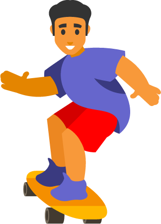 Teenager Riding a Skateboard