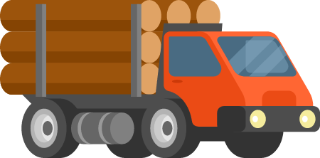 Timber Carrier Loaded with Logs