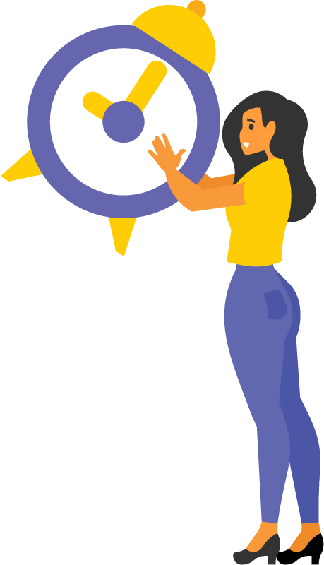 Time Management by Woman Holding a Clock
