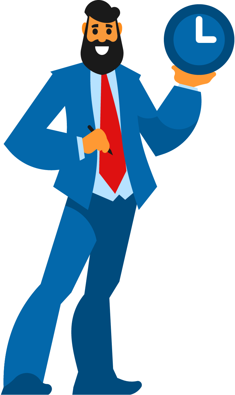 Time-Conscious Professional Holding Clock
