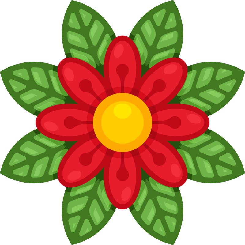 Top View of Artistic Flower Doodle