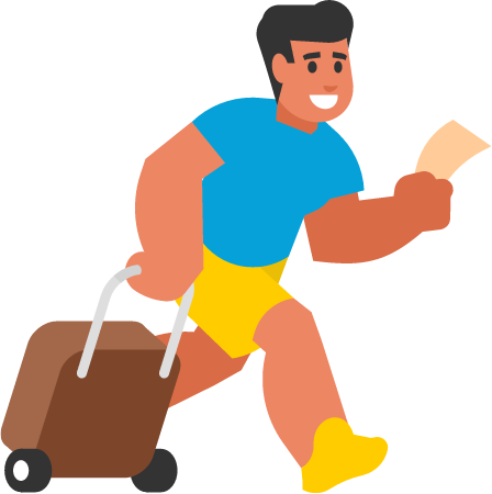 Tourist in a Hurry with Luggage