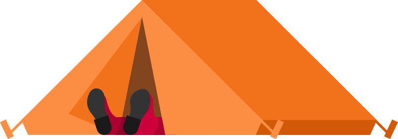 Tourist Sleeping in a Tent 