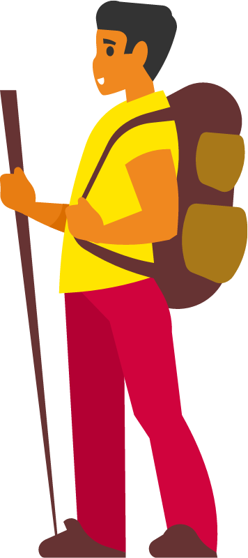 Traveler Exploring with Backpack