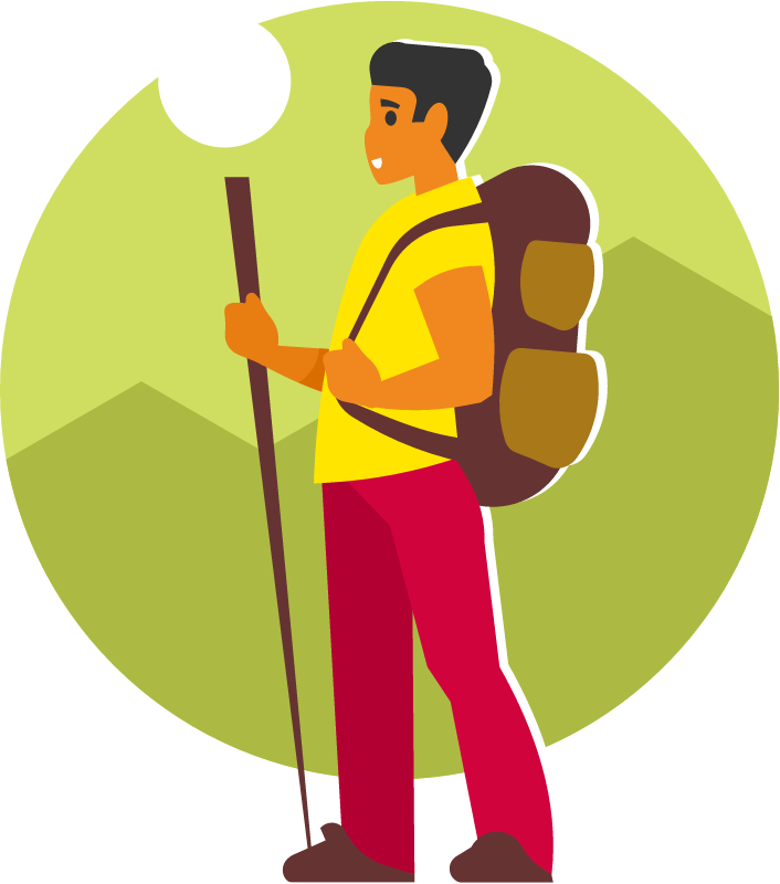 Traveler Exploring with Backpack