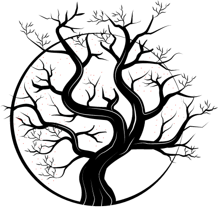 Tree in Monochrome Silhouette