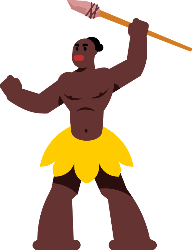 Tribal Man Holding a Spear