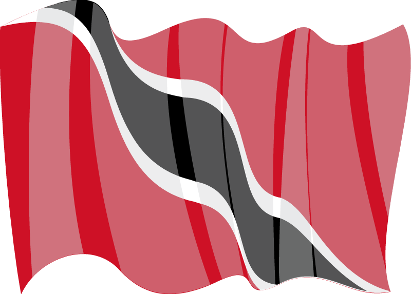 Trinidad and Tobago Republic National Flag Waving Gracefully