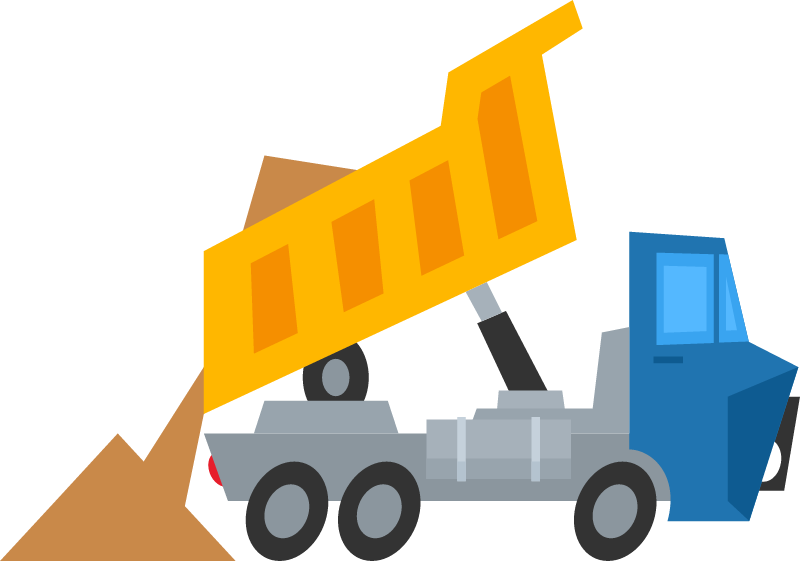 Truck Tipper Dumping Material