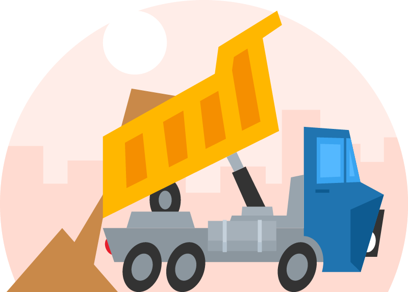 Truck Tipper Dumping Material