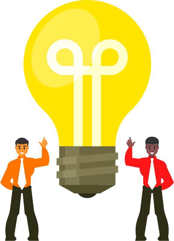 Two Businessmen Brainstorming Next Big Idea