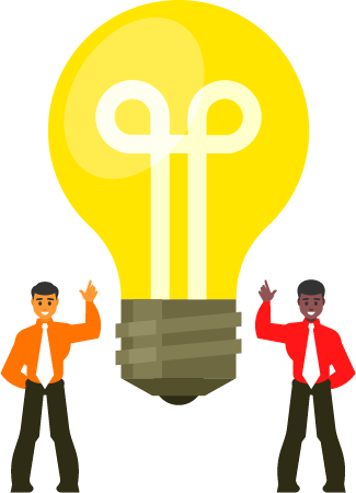 Two Businessmen Brainstorming Next Big Idea