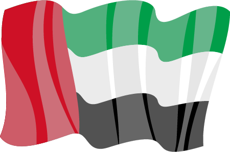 UAE National Flag Waving Gracefully