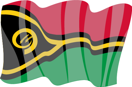 Vanuatu National Flag Waving Gracefully