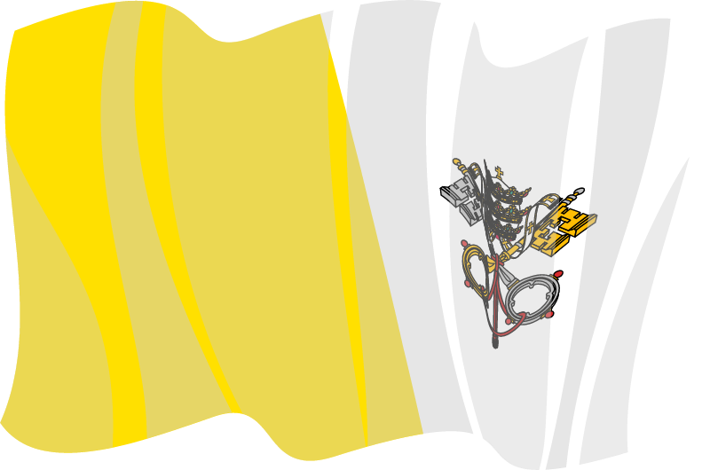 Vatican City National Flag Waving Gracefully