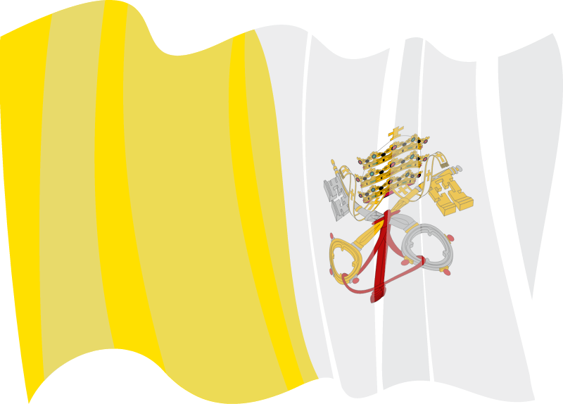 Vatican State Flag in Motion