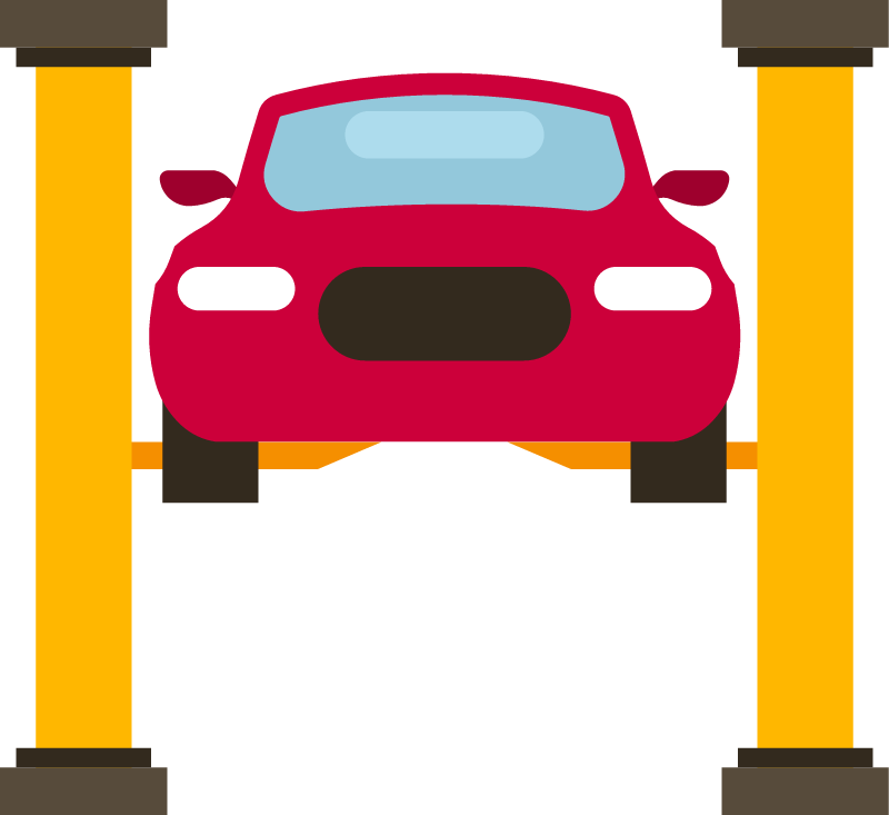 Vehicle on Hydraulic Car Lift