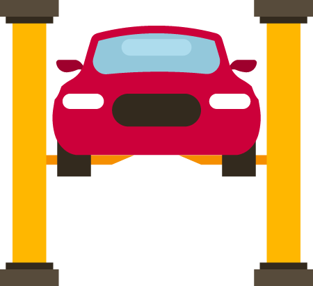 Vehicle on Hydraulic Car Lift