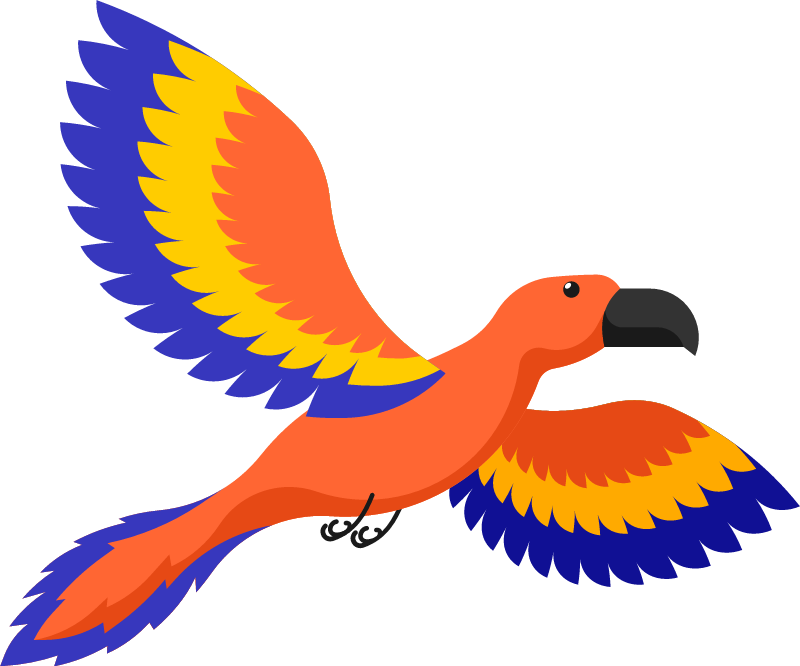 Vibrant Parrot in Flight