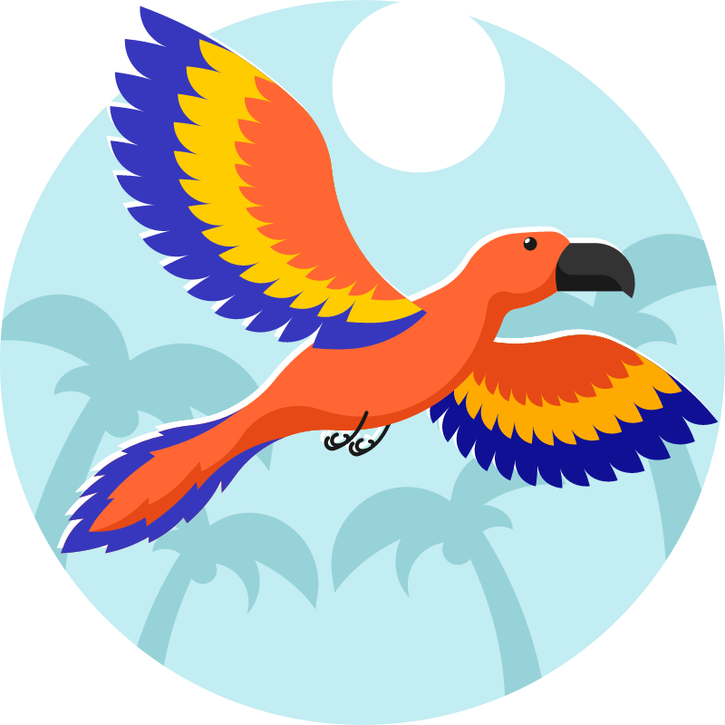Vibrant Parrot in Flight
