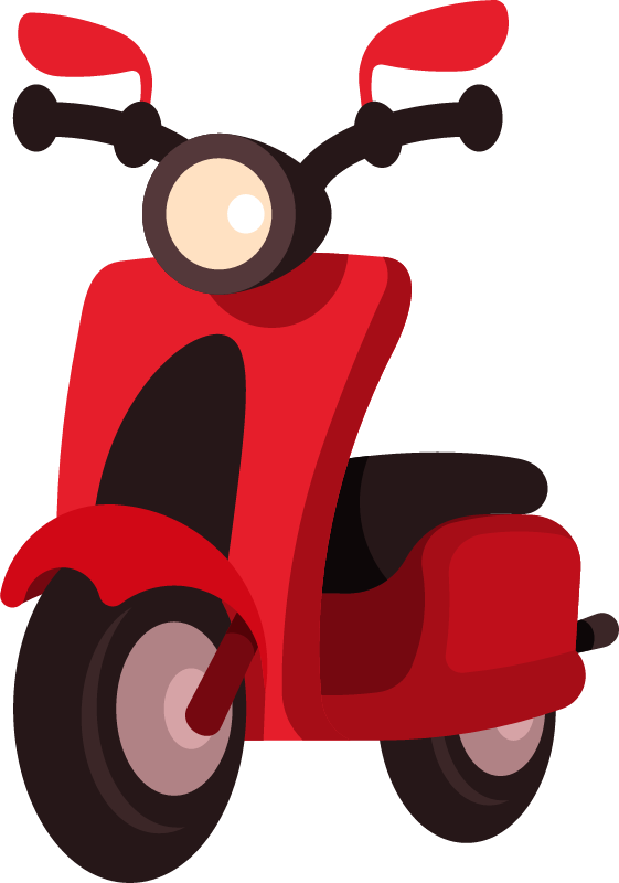 Vibrant Red Motorbike