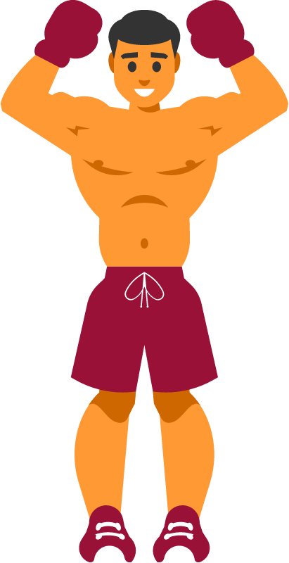Victory Pose of a Boxing Champion
