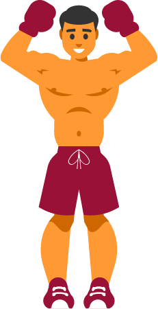 Victory Pose of a Boxing Champion