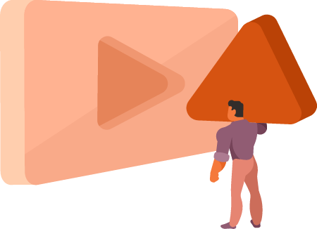 Video Blogger Holding a Play Button Icon