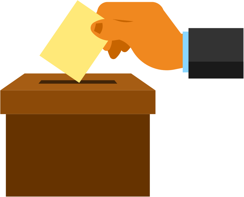 Voter Dropping a Ballot into the Box
