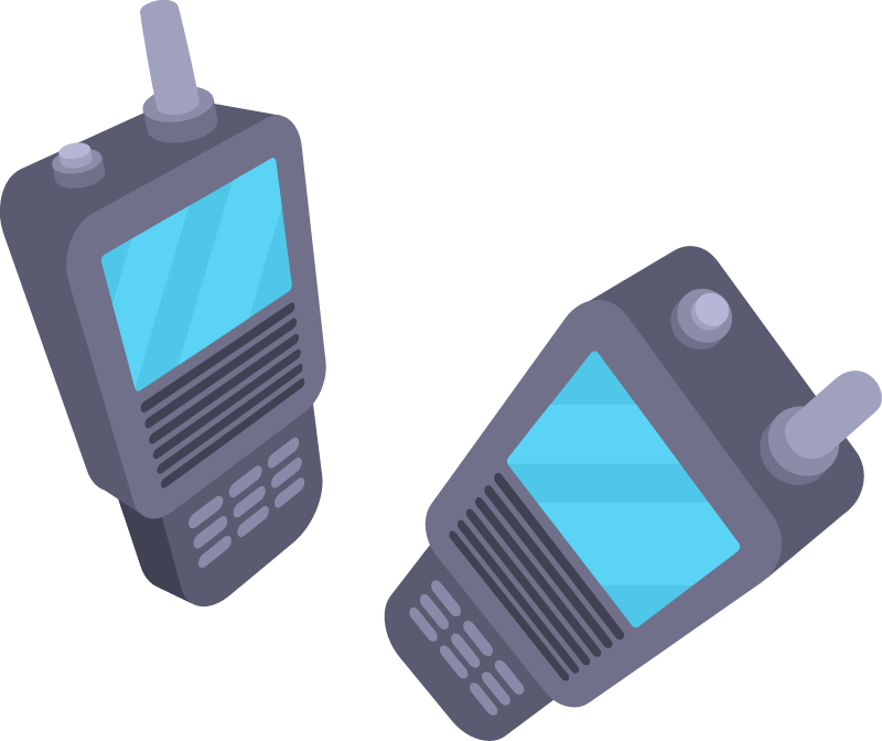 Walkie-Talkie Devices in Use