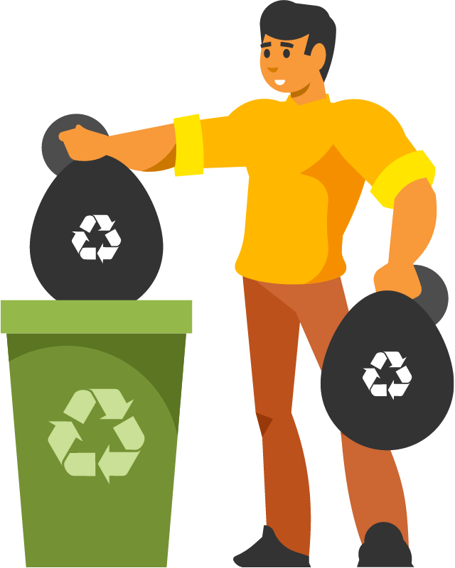 Waste Recycling Advocate Sorting Trash