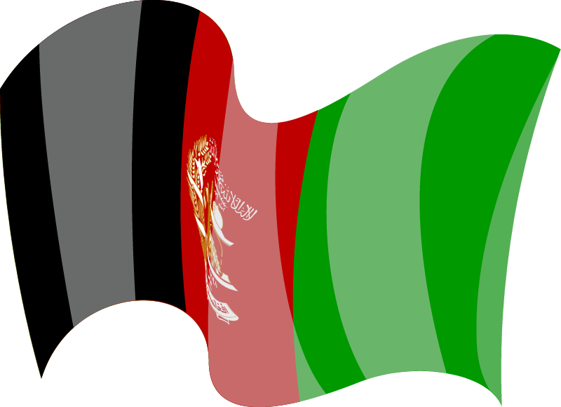 Waving Afghanistan State Flag