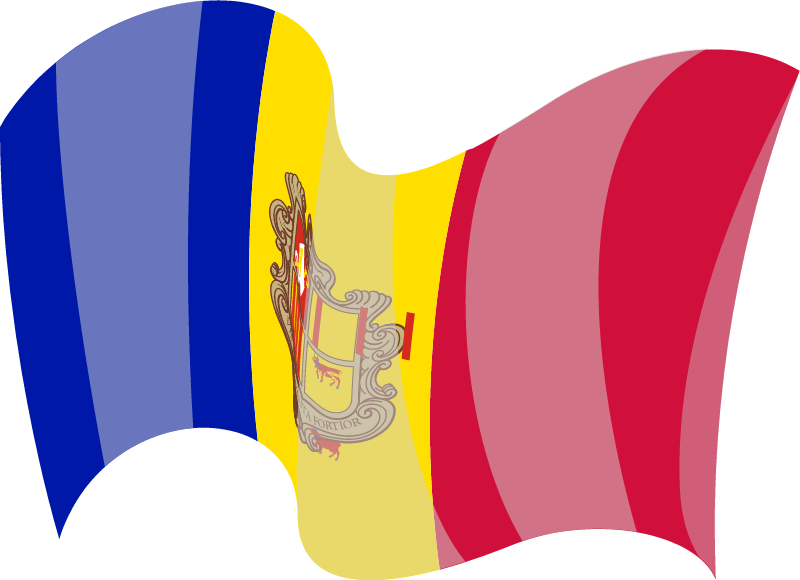 Waving Andorra National Flag