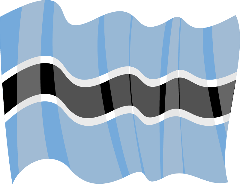 Waving Botswana Republic Flag