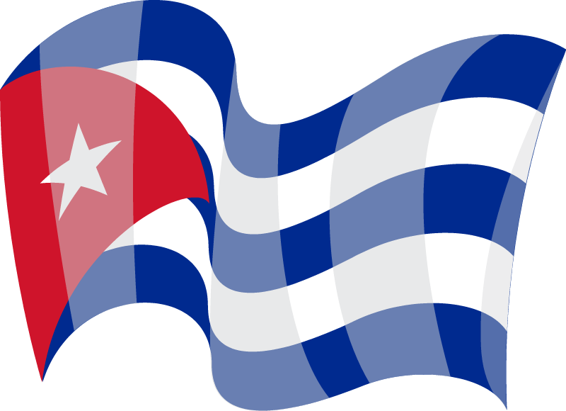 Waving Cuban National Flag