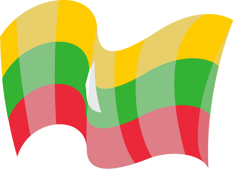 Waving Myanmar State Flag