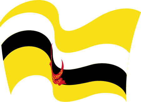 Waving National Flag of Brunei