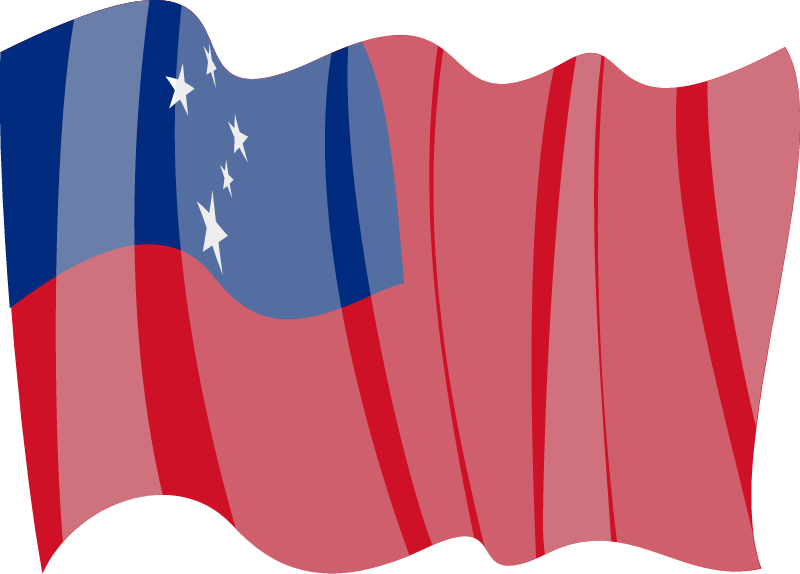 Waving national flag of Samoa