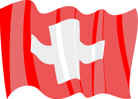 Waving National Flag of Switzerland