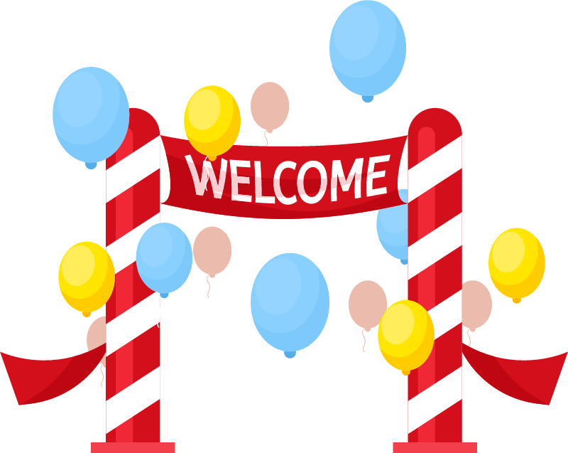 Welcome Party Celebration with Balloons