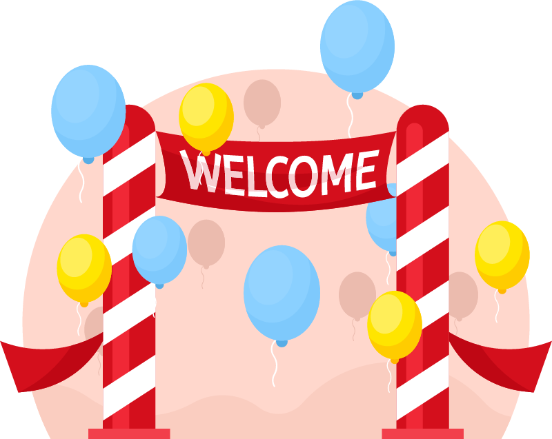 Welcome Party Celebration with Balloons