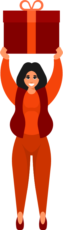 Woman Carrying a Gift Overhead